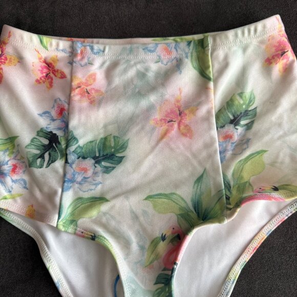 American Apparel Womens High Waist Swim Bottoms Floral M - Picture 2 of 5